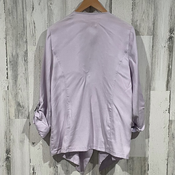 CHICO’S NWOT Purple Waterfall Front Blazer Size S - Picture 2 of 5